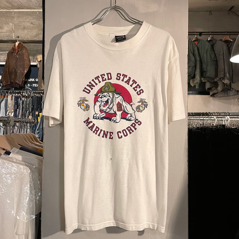 90s SOFFE S/S ミリタリーTシャツ USA製 Size L USMC 海兵隊 デビ