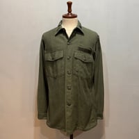 70s　US ARMY　ユーティリティシャツ　Size 15½　シャツ袖　OG 107 COTTON SATEEN　ミリタリーシャツ　1970年　(S5361)