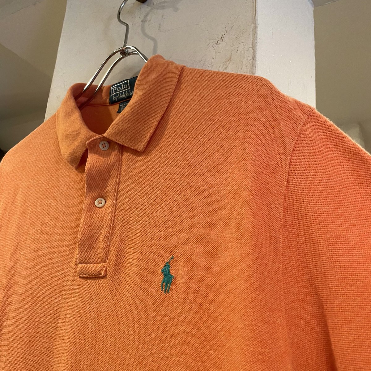 ラルフローレン　デザインポロシャツ　スキニー　No.3/背面/腕　オレンジ色 S Ralph Lauren オレンジ ポロシャツ S - メルカリ