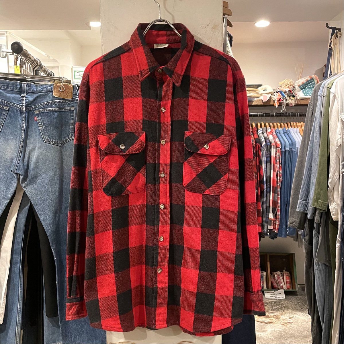 80s FIVE BROTHER ネルシャツ バッファローチェック USA製 80年代 (S1