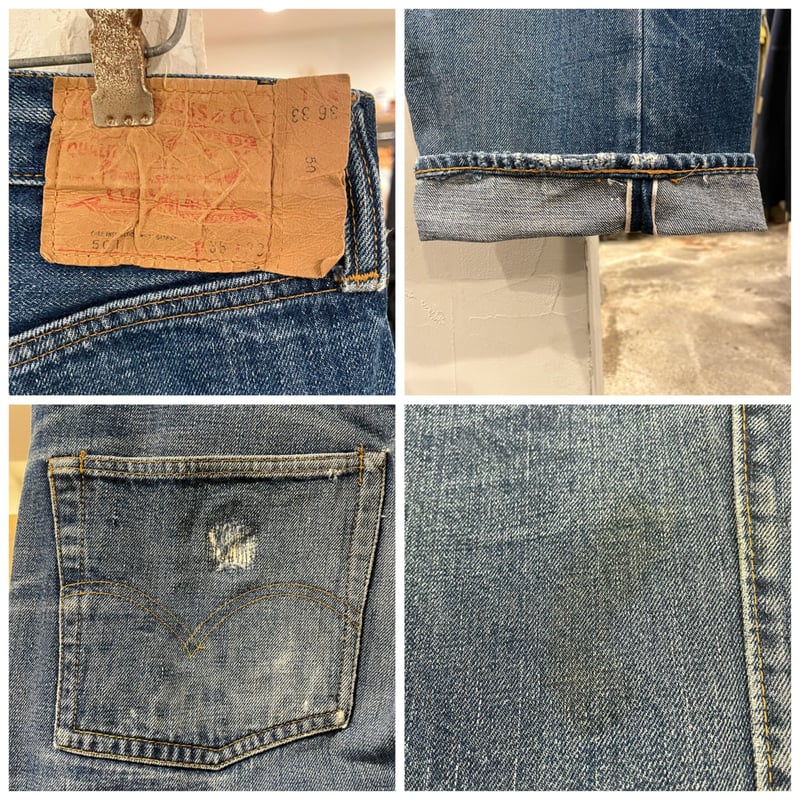 Levi's 501 66前期 ヴィンテージデニムパンツ ボタン裏6 バック Levi's 501 66前期 ヴィンテージデニムパンツ ボタン裏6 バック