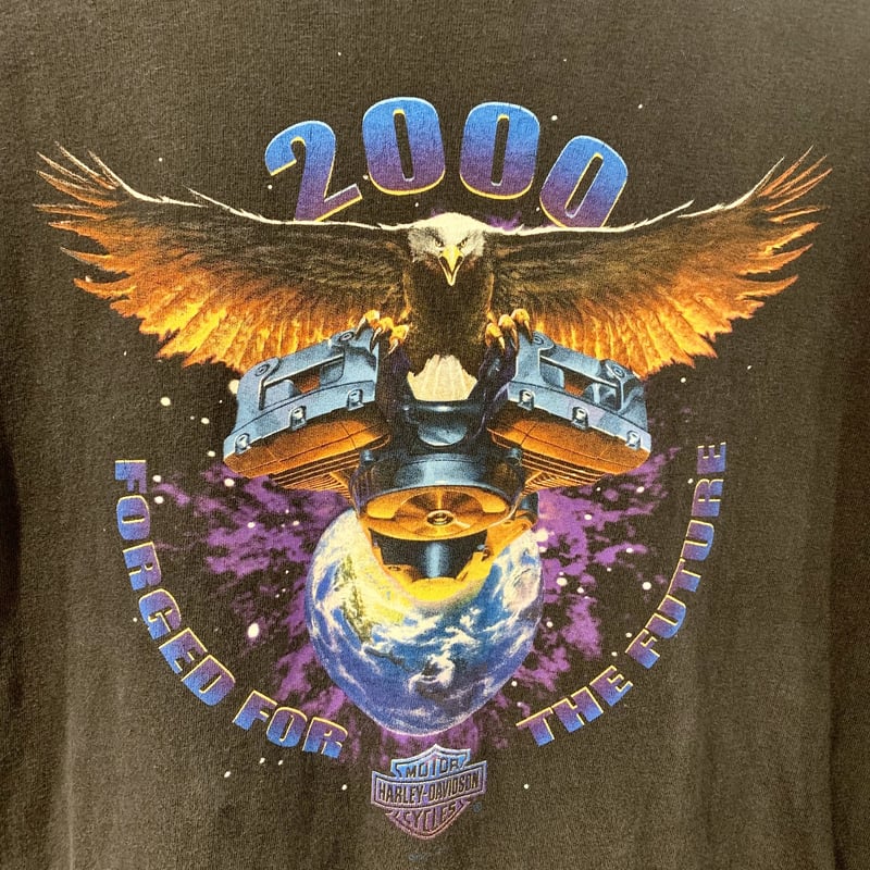 HARLEY-DAVIDSON ショートスリーブTシャツ 黒 ハーレーT 両面