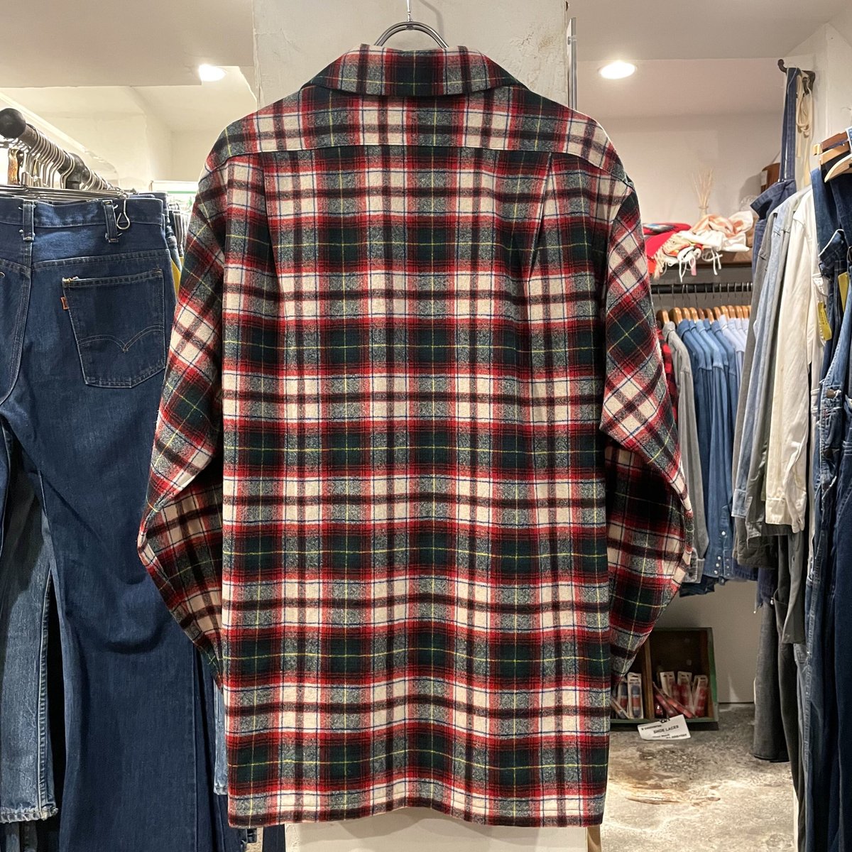 70s Pendleton ウールシャツ オープンカラー ボックスシルエット 70s Pendleton ウールシャツ オープンカラー ボックスシルエット