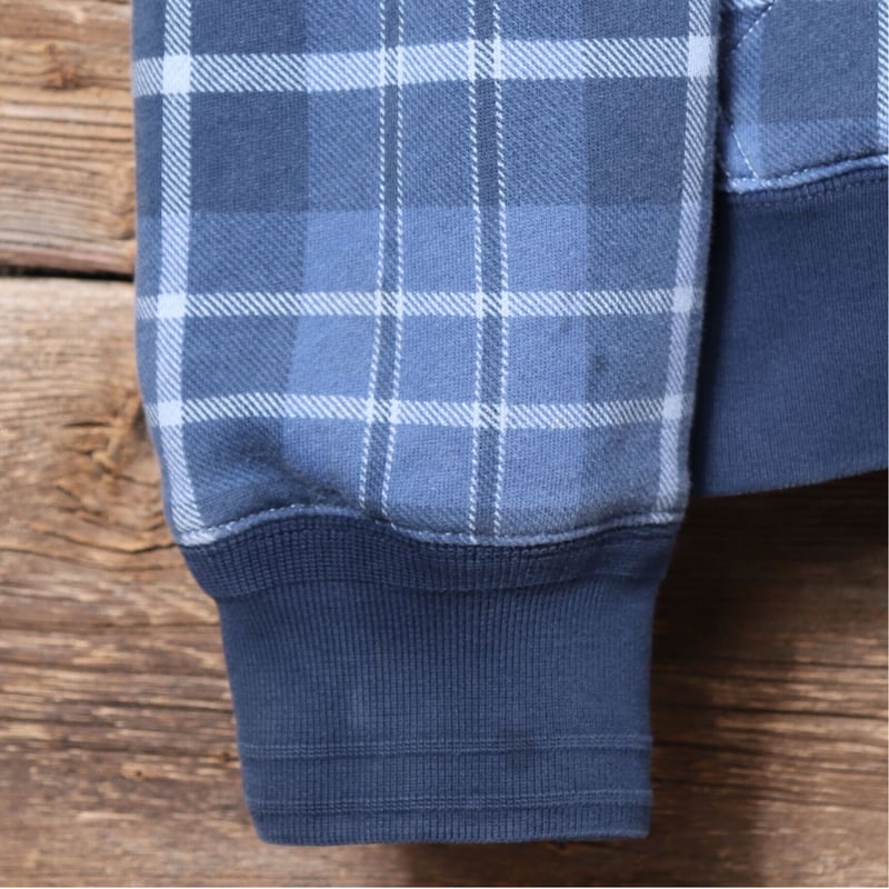 POLO RALPH LAUREN ジップアップ スウェットパーカー チェック柄 青系