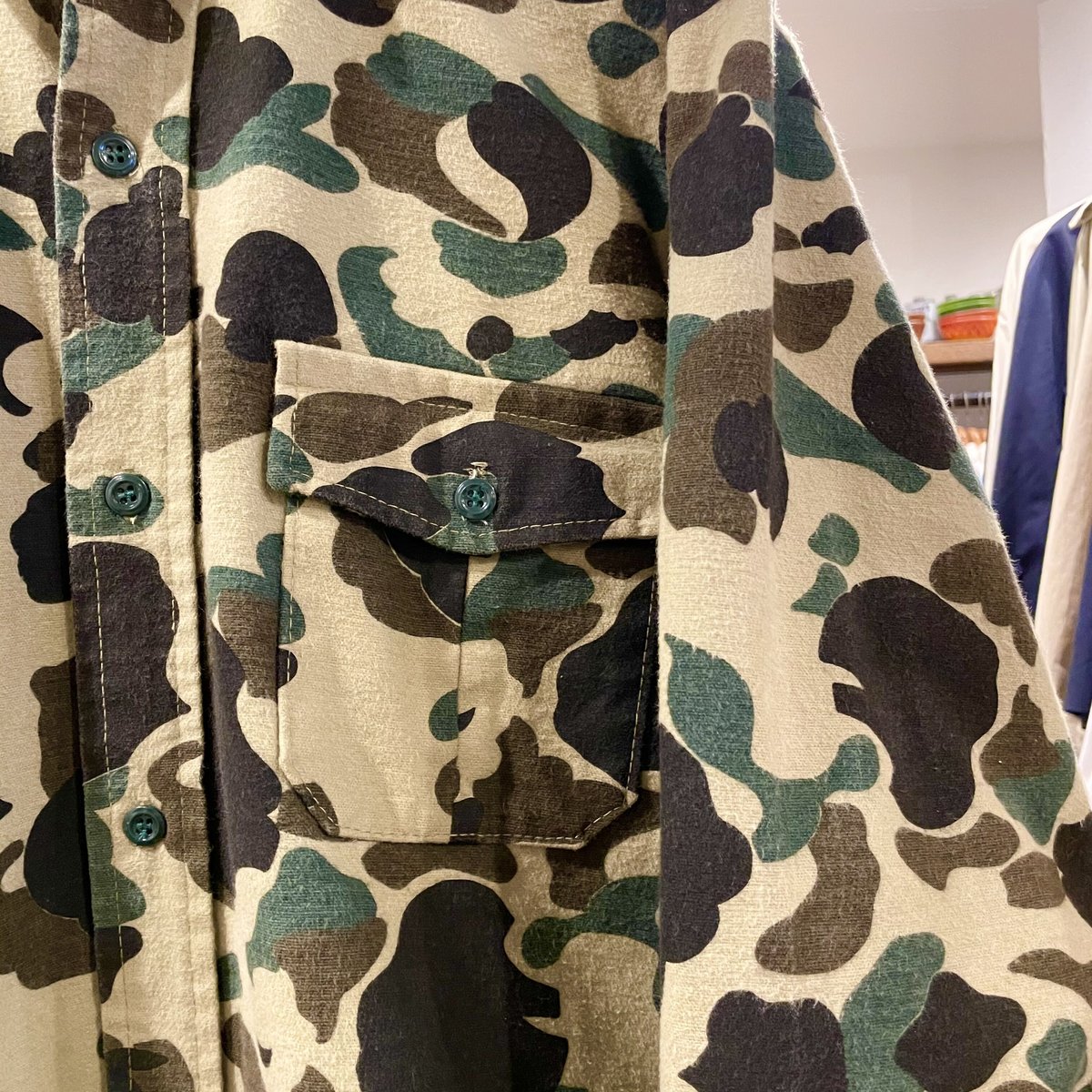 ダックハンターカモ ペンキ GORE-TEX 裾ジップ USA製 cabelas 古着 80s USA製 Cabela's 「GORE-TEX」 ダックハンター カモ 迷彩 ゴア