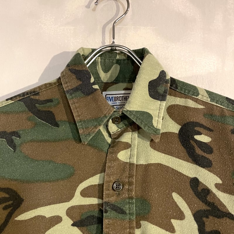 80s FIVE BROTHER ネルシャツ ファイブブラザー USA製 cotton×pol