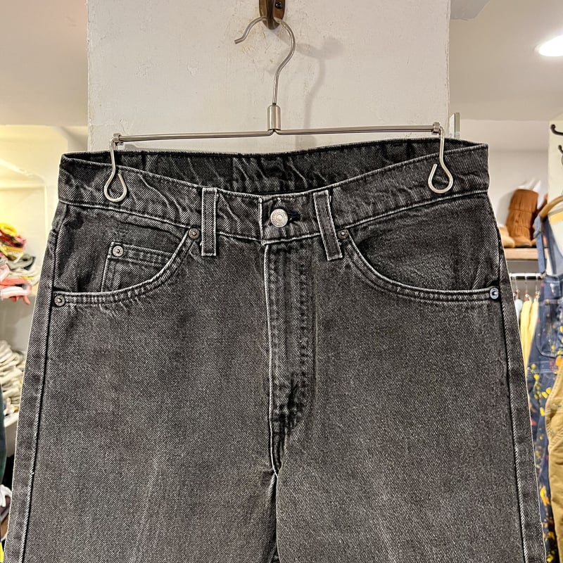 90s~ Levi's 505 後染め ブラックデニム ボタン裏522 オレンジ