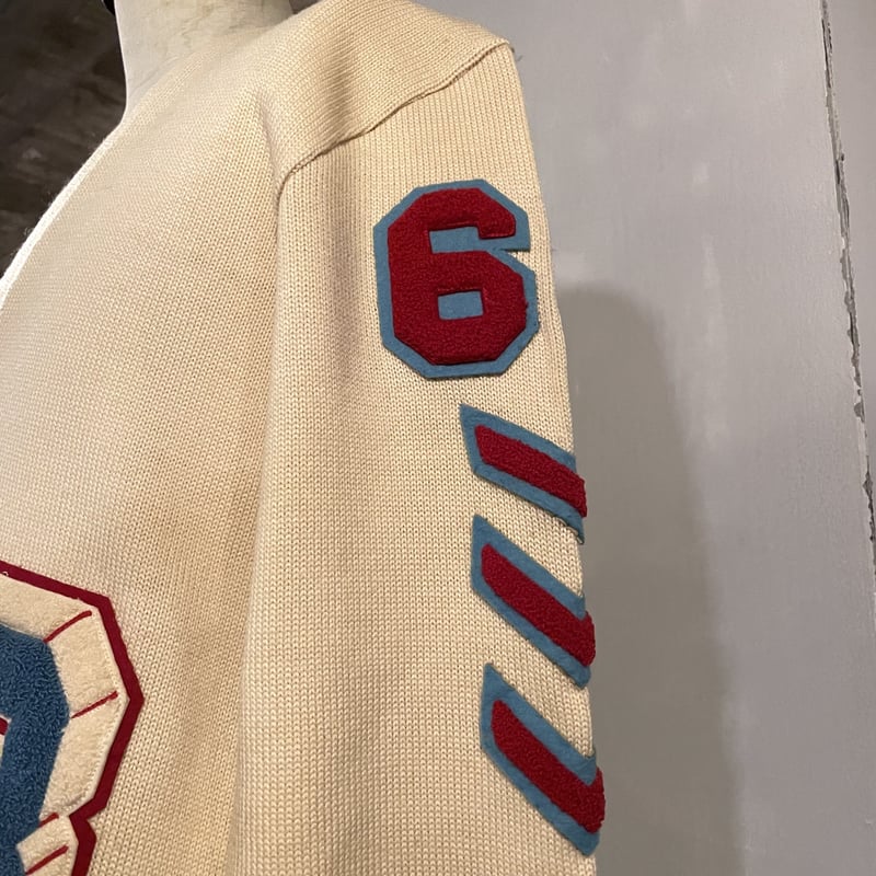 60s 70s Dehen - レタードカーディガン 60s Dehen Vintage Lettered Cardigan レタードカーディガン