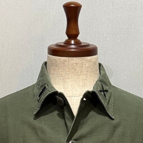 60s　US ARMY　ユーティリティシャツ　Size 16½位　シャツ袖　OG 107 COTTON SATEEN　ミリタリーシャツ　1966年　(S5359)