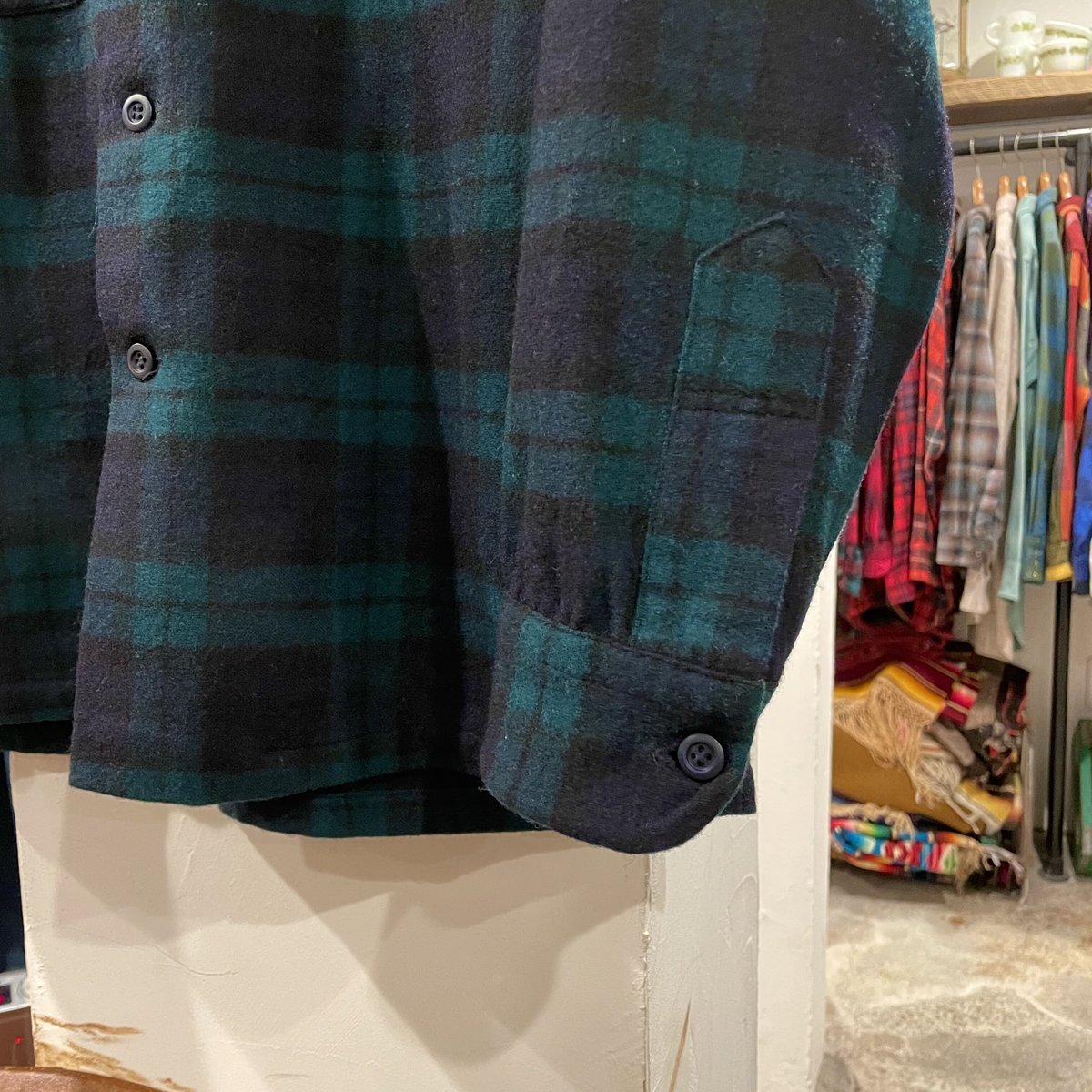 PENDLETON 70s USA製 ブラックウォッチ ウールシャツ Mサイズ PENDLETON 70s USA製 ブラックウォッチ ウールシャツ Mサイズ