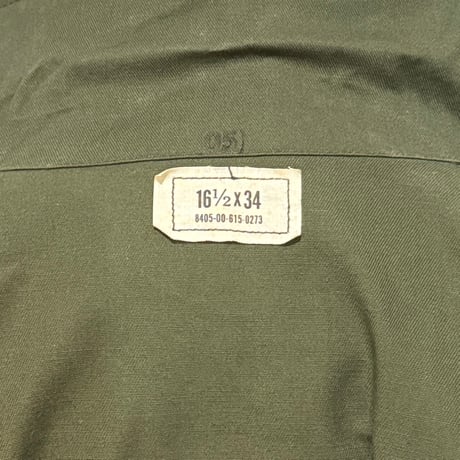 70s　US ARMY　ユーティリティシャツ　Size 16½　シャツ袖　OG 507 COTTON/POLY　ミリタリーシャツ　1978年　(S5142)
