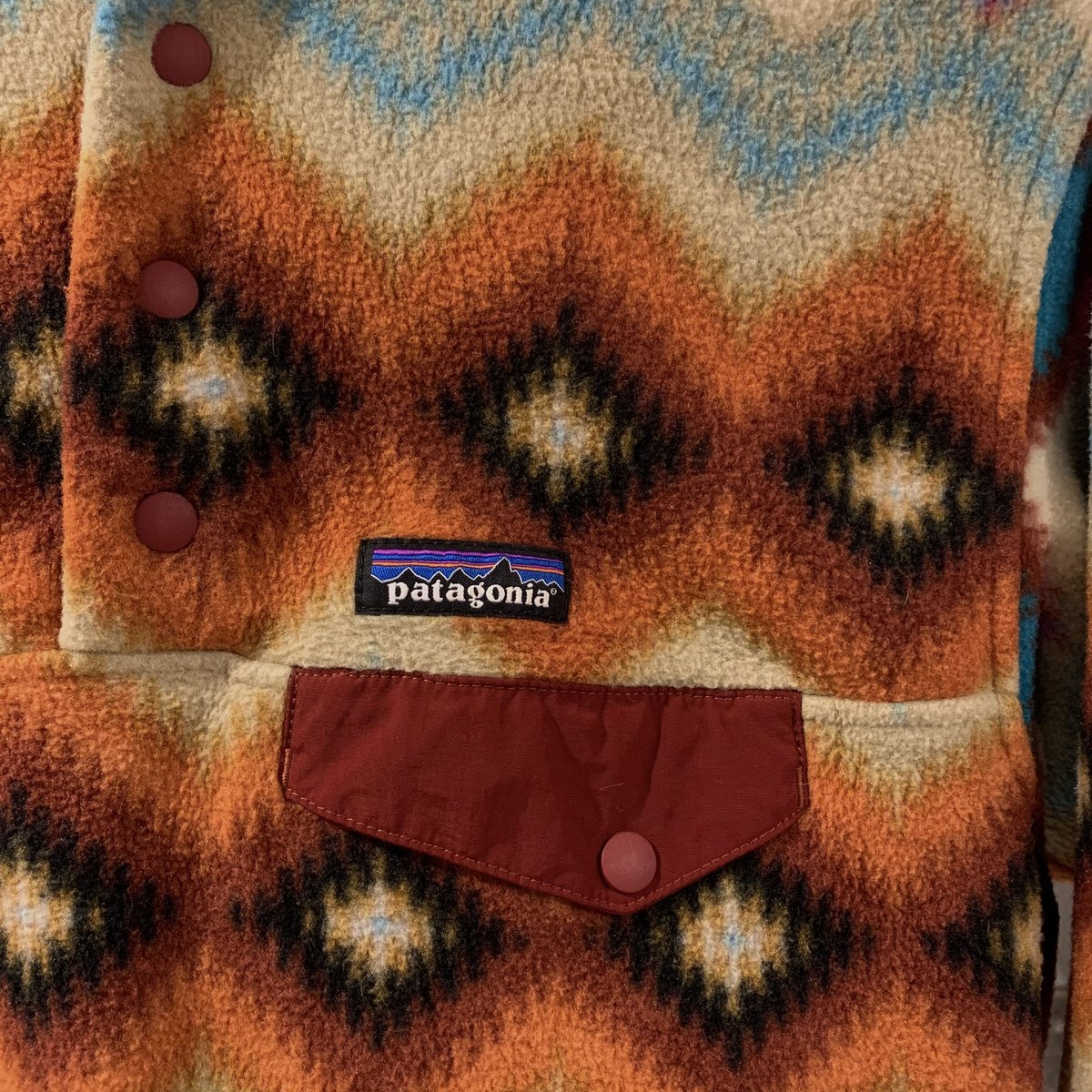 総柄 パタゴニア 極美品 Patagonia シンチラ フリース スナップT 90s USA製 patagoniaパタゴニア 総柄 シンチラ フリース