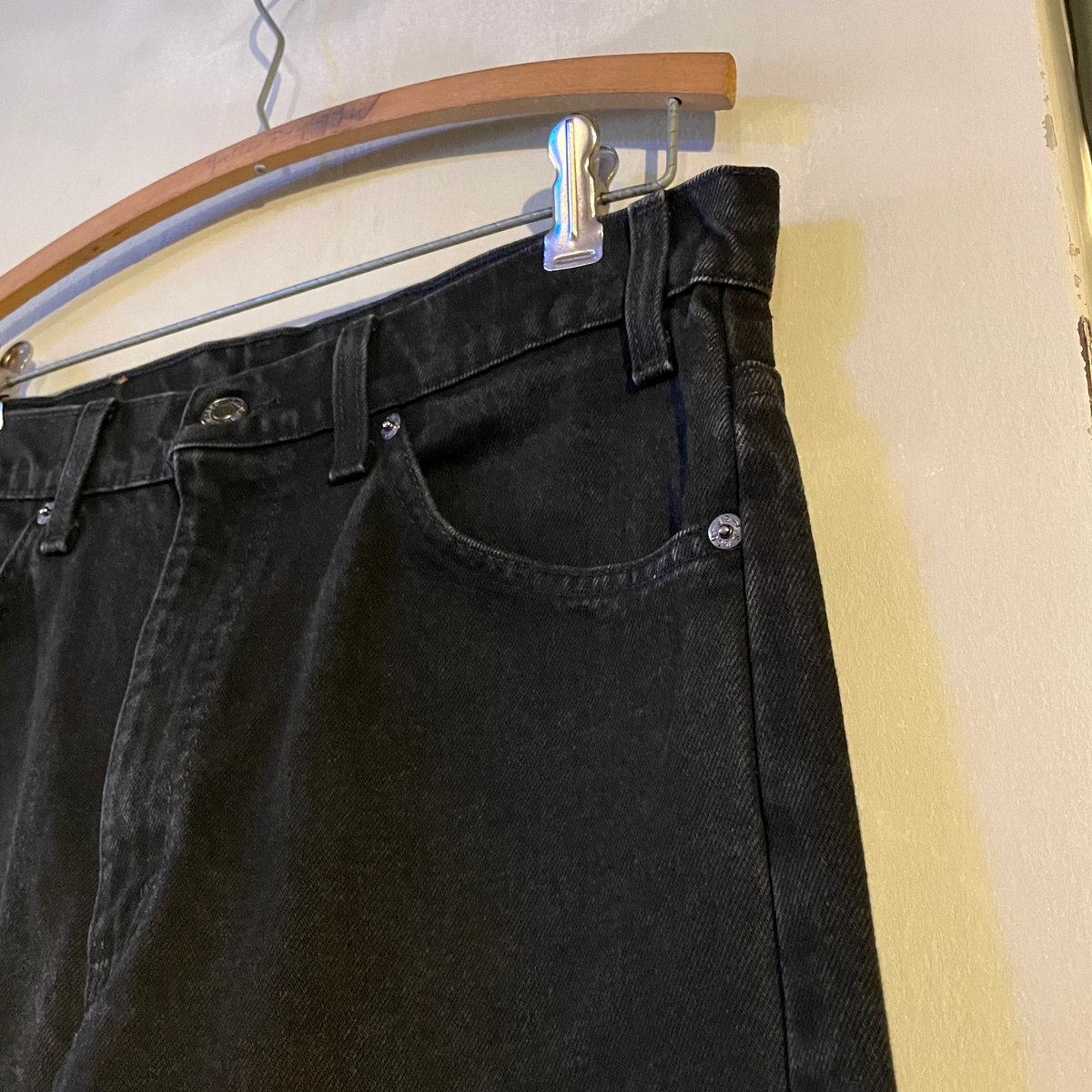 90s Levi's 505 ブラックデニム パンツ 32×32 USA製 オレンジ