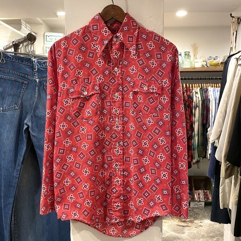 Levi's バンダナ柄シャツ BigE サドルマン USA製 70s （S0876