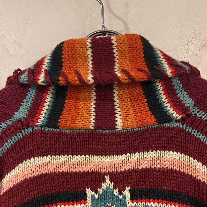 90s COUNTRY RALPH LAUREN ネイティブ柄 ショールカラーガウン 90s COUNTRY RALPH LAUREN ネイティブ柄 ショールカラーガウン