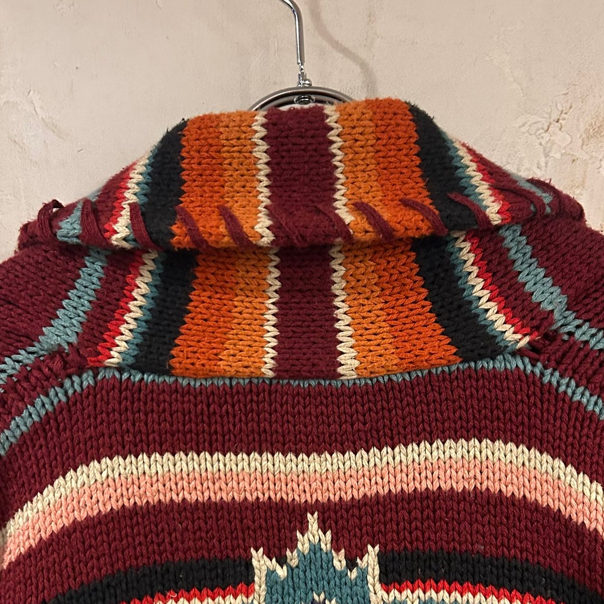 90s COUNTRY RALPH LAUREN ネイティブ柄 ショールカラーガウン 90s COUNTRY RALPH LAUREN ネイティブ柄 ショールカラーガウン