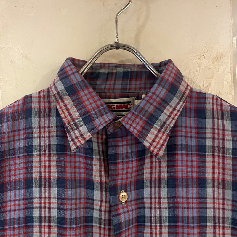 BIG MAC L/S シャツ Size M USA製 チェック柄 寒色系 ビッグマック (S