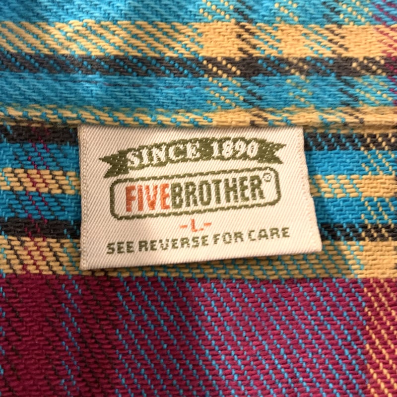 90s FIVE BROTHER ネルシャツ チェック柄 ファイブブラザー 90年代 (S17