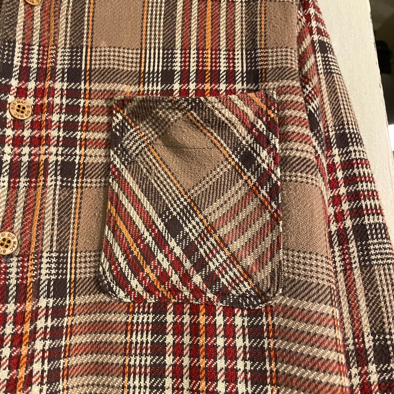 80s BIG MAC L/S ネルシャツ USA製 Size M コットンシャツ (S443