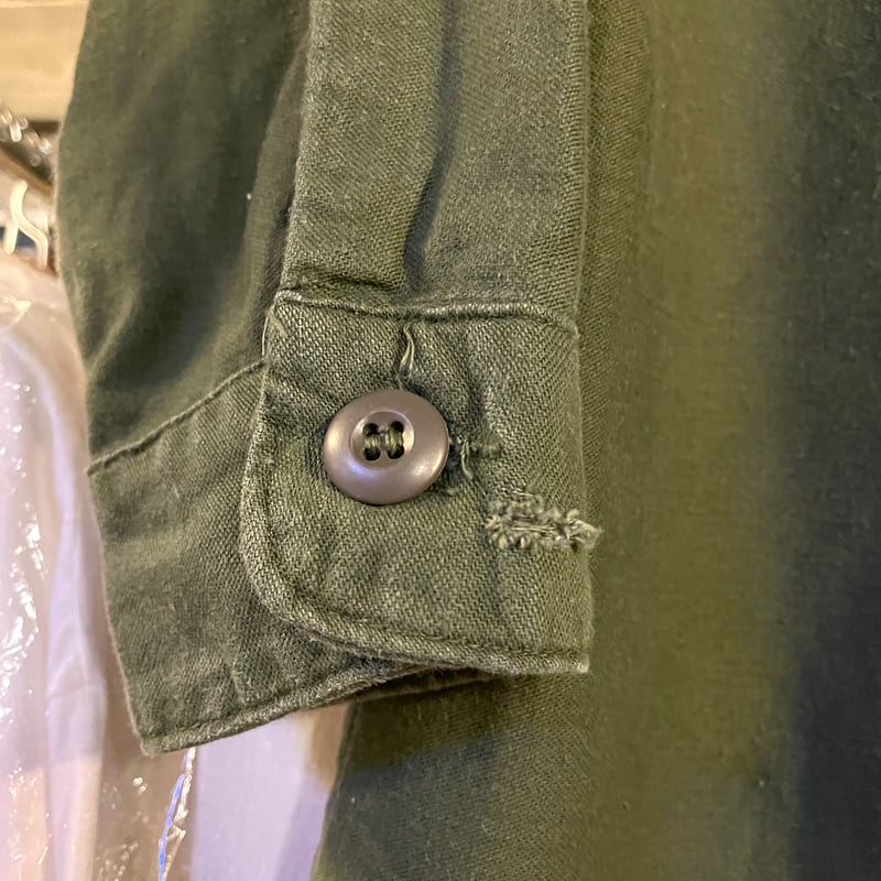 70s USMC ユーティリティシャツ シャツ袖 OG 107 COTTON SATEEN