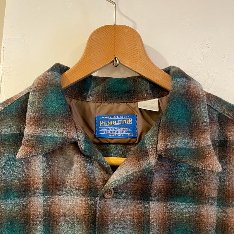 メンズオンブレ 茶 黒 pendleton ウール ボードシャツ USA製 ビンテージ