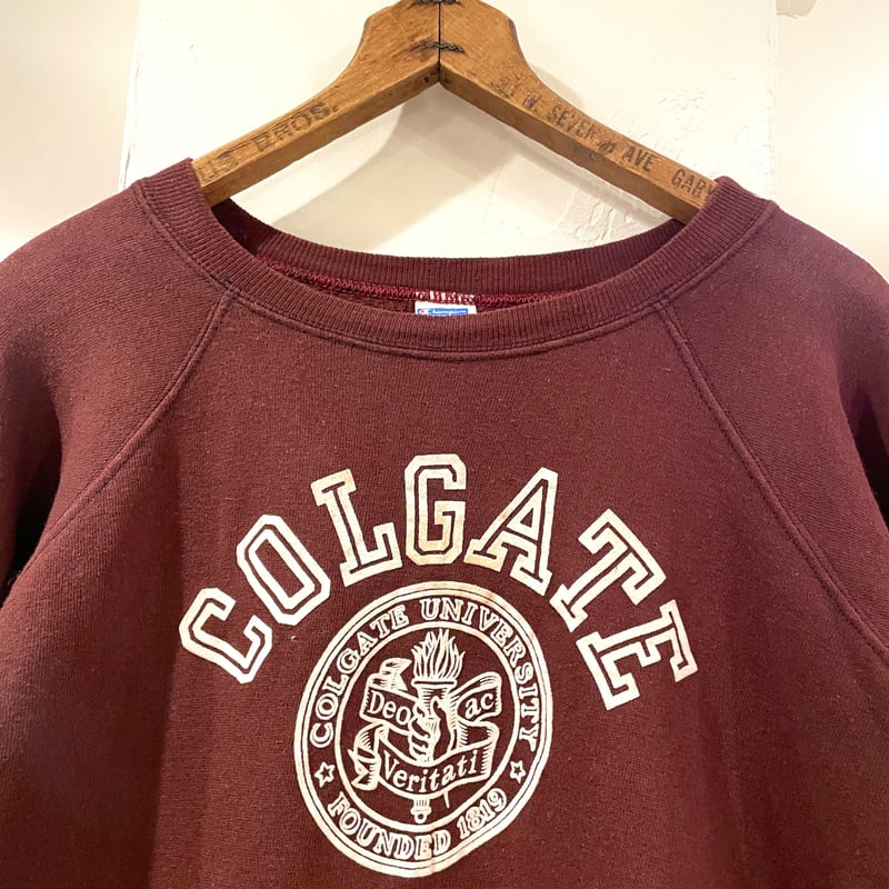 Champion Vintage Sweat 70s USA製 バータグ フロッキープリント
