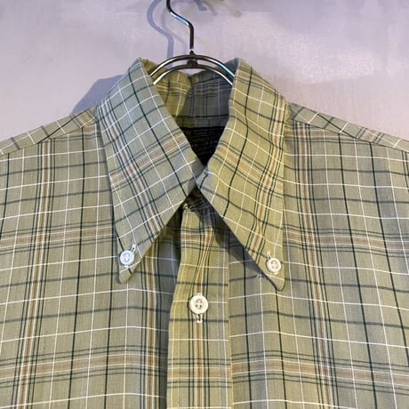 70s　TOWNCRAFT　S/S ボタンダウンシャツ　チェック柄　USA製　JC Penny　(S3690)