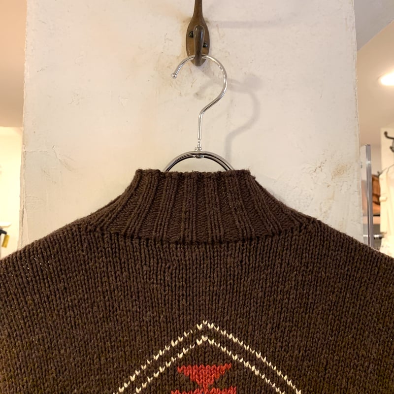 【専用】Lauren Ralph Lauren ネイティブハンドニット LAUREN ラルフローレン ネイティブ柄 ショールカラー コットン×リネン