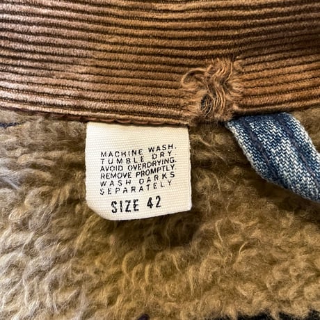 70s　Wrangler　ボア デニムジャケット　USA製　Size 42　ラングラー　雰囲気系　(S5330)