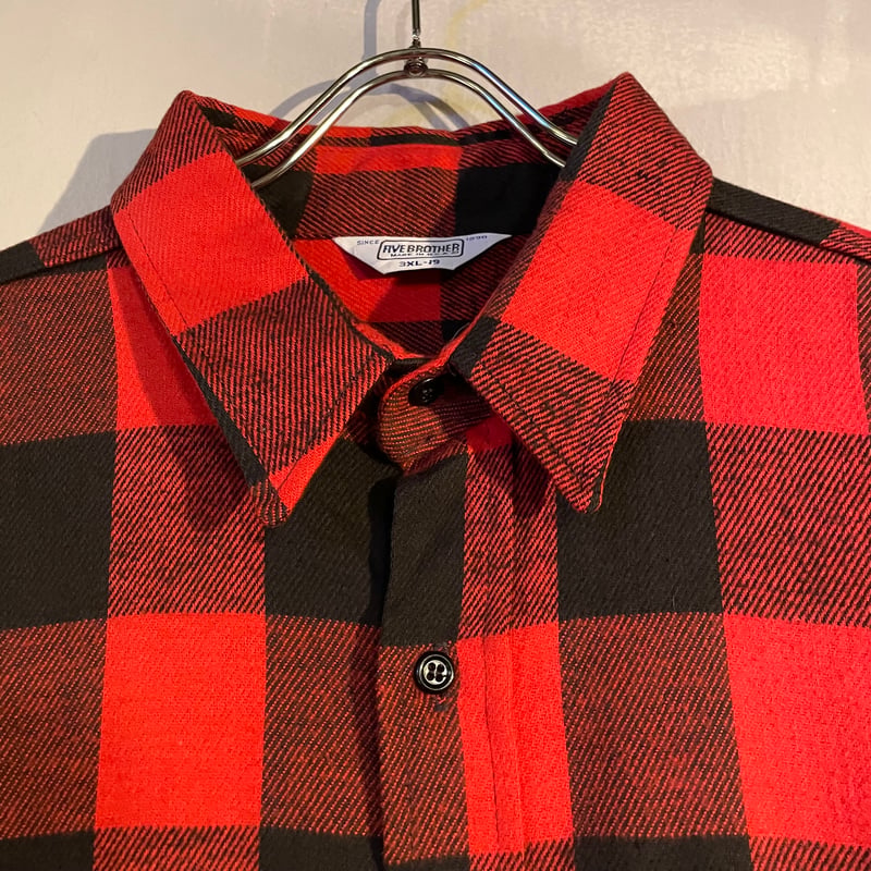 70s FIVE BROTHER L/S ネルシャツ DEAD STOCK USA製 Size