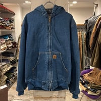 carhartt　デニム　アクティブジャケット　カーハート　ワークジャケット　チェックライナー　Size M　(S3789)