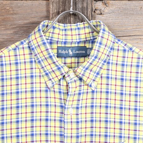 Ralph Lauren　ロングスリーブ　ボタンダウンシャツ　チェック柄　ラルフローレン　BDシャツ　(Y0562)