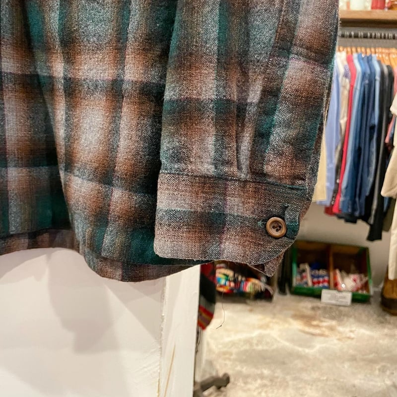 PENDLETON 90s オンブレチェック ウールシャツ USA製 ペン PENDLETON 90s オンブレチェック ウールシャツ USA製 ペン