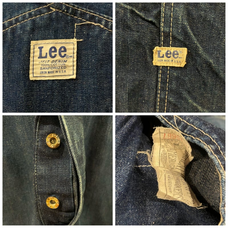 Lee オーバーオール Jelt Denim ユニオンチケット USA製 70s (S1047...