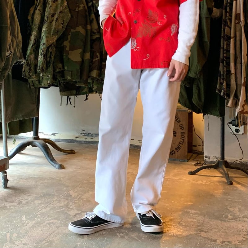 80s Lee 200 ホワイトデニムパンツ 白 デニムパンツ (S2260) | DUFF