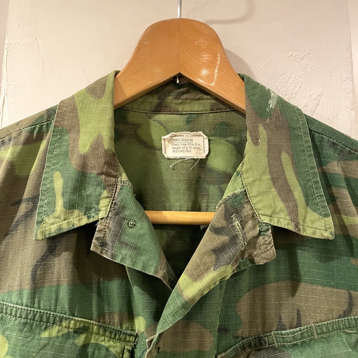 60s US ARMY グリーンリーフ カモ ジャングルファティーグ ジャケット 60s 米軍 U.S.ARMY ERDL グリーンリーフカモ ジャングル