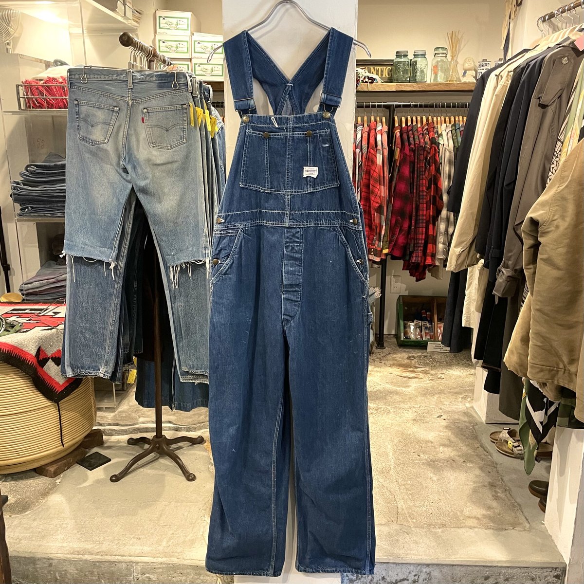 Herculesオーバーオール HERCULES デニムオーバーオール UNION MADE 濃紺 50s SEARS （S0
