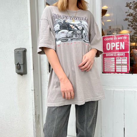 Harley-Davidson　ハーレーTシャツ　ショートスリーブ　グレー　USA製　(S2533)