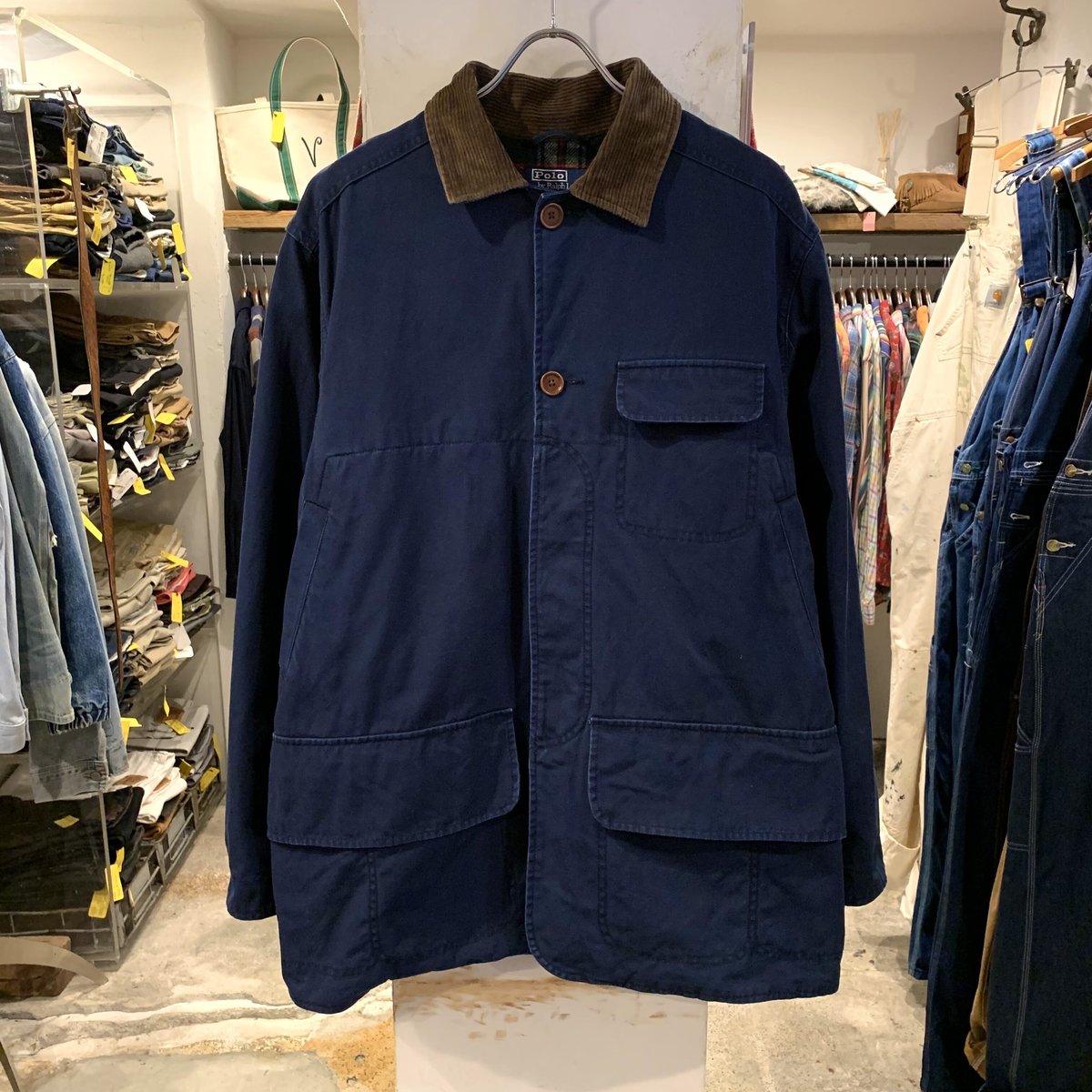 POLO by Ralph Lauren カバーオール 襟コーデュロイ チェック柄
