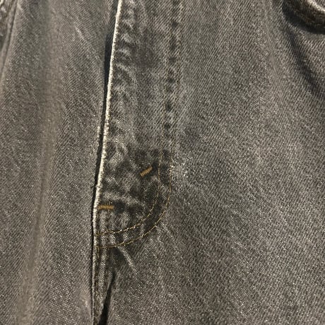 80s　Levi’s 505 先染め ブラックデニムパンツ　31×32　USA製　(S4626)