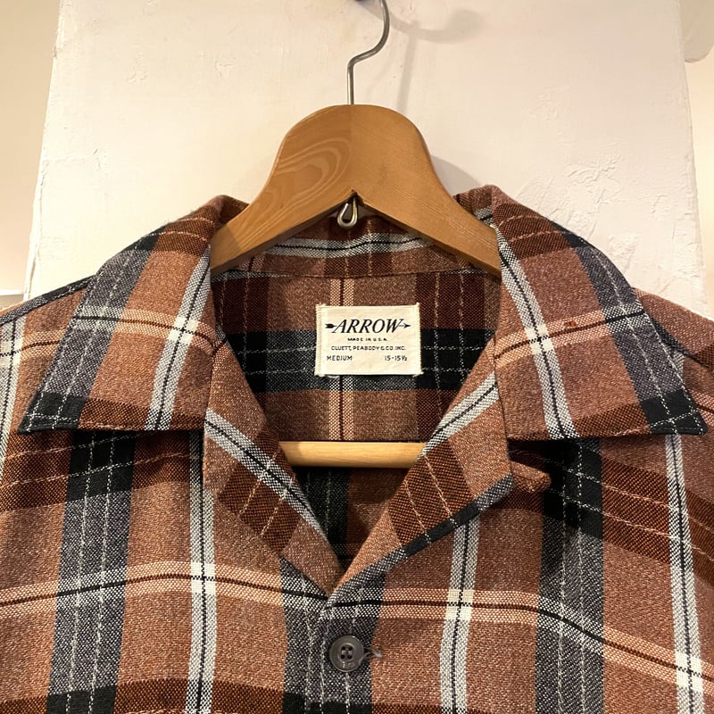 ARROW 60s USA製 ウールxアクリル ボックスシルエットシャツ (S0583