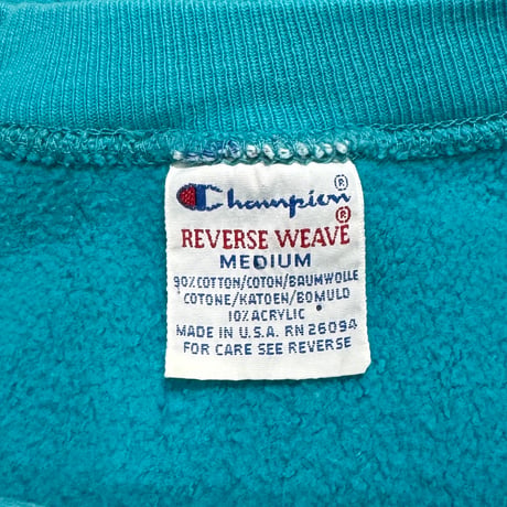 90s　Champion　リバースウィーブ　Reverse Weave　USA製　Size M　目あり　刺繡タグ　チャンピオン　(S5391)
