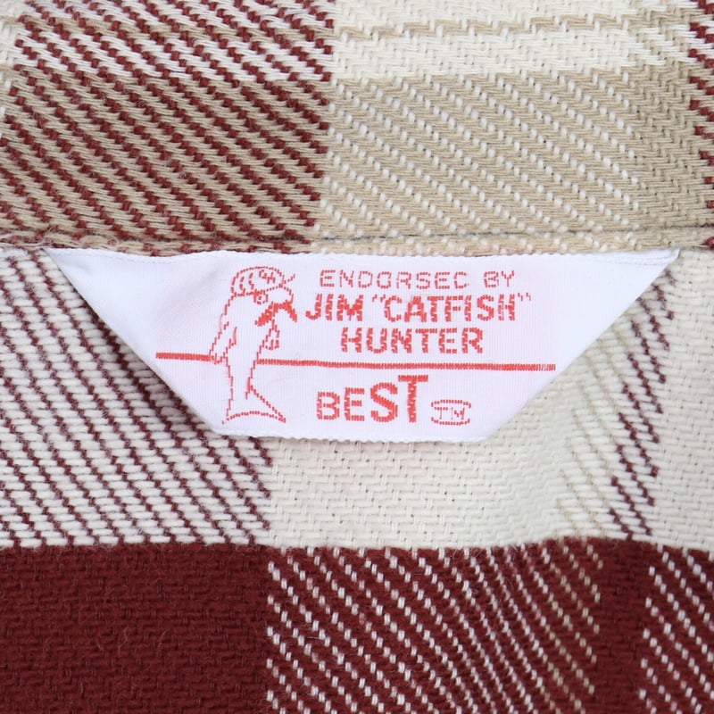【JIM\"CATFISH\"HUNTER】70's古着 チェック ヘビーネルシャツ JIM CATFISH HUNTER 80s ヴィンテージ ネルシャツ チェック柄