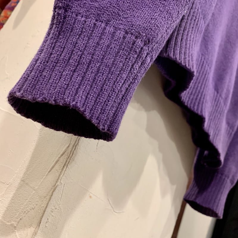 RALPH LAUREN ニット　コットン　コットンニット　紫 ケーブルニット コットン セーター （ニット・セーター）｜POLO RALPH