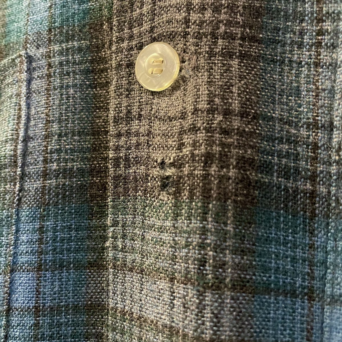 VAN HEUSEN 60s USA製 ウールxアクリル ボックスシャツ