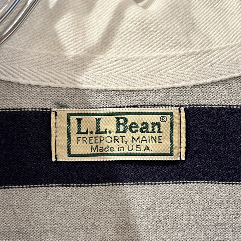 90s LLBean ラガーシャツ エルエルビーン ボーダー柄 USA製 (S3507) |