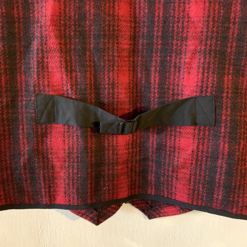 Woolrich ウールベスト DEAD STOCK シャドーチェック柄 バックベルト