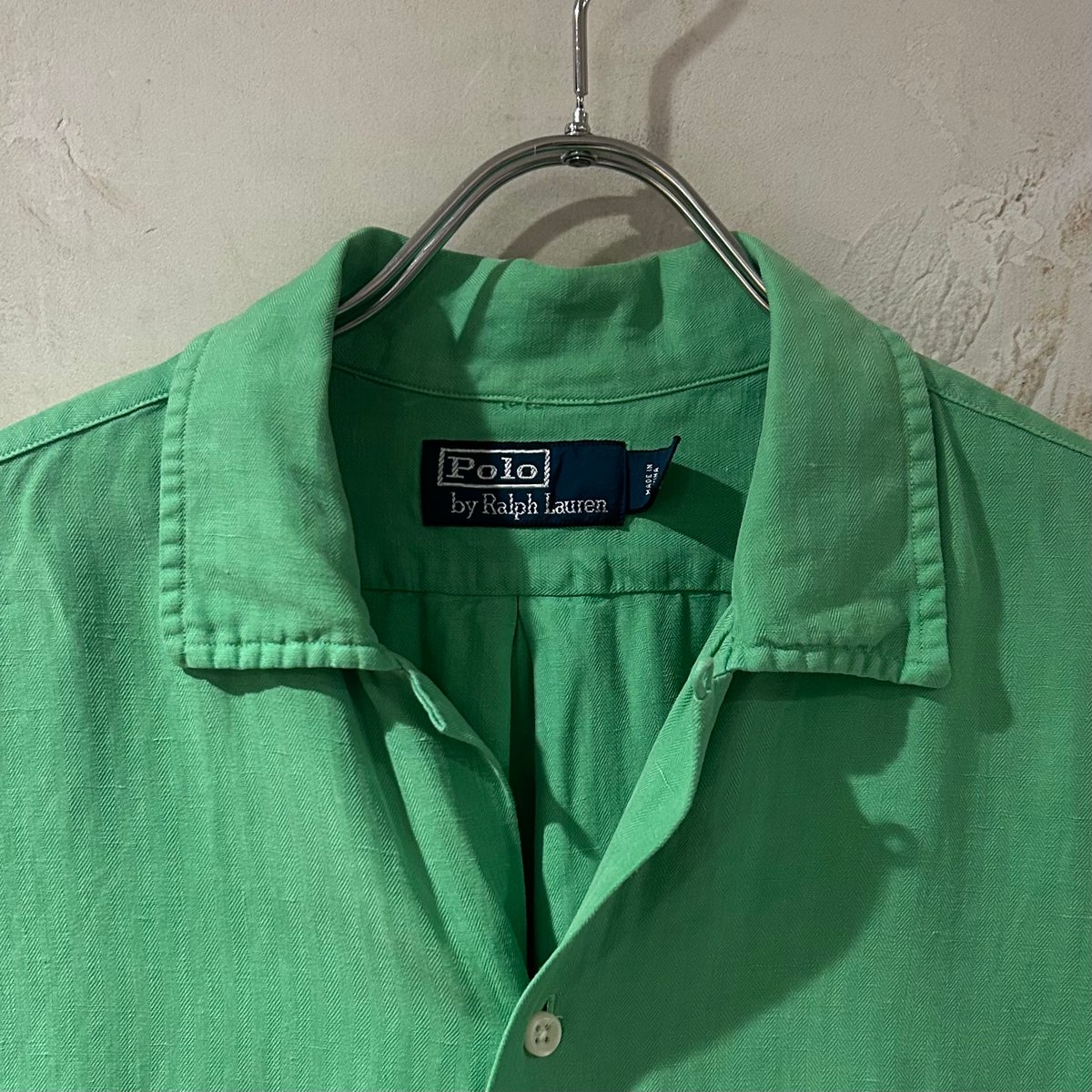 Polo Ralph Lauren オープンカラーシャツ XL ヘリンボーン Polo by Ralph Lauren S/Sオープンカラーシャツ ラルフローレン