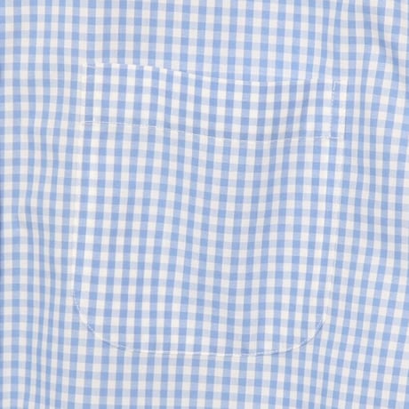 Brooks Brothers 346　ギンガムチェック　コットンシャツ　白ｘ水色　ボタンダウンシャツ　ブルックスブラザーズ　(Y0041)