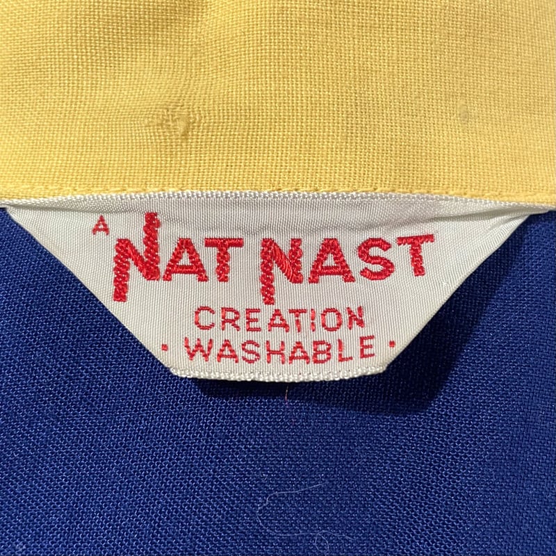 NAT NAST ヴィンテージボウリングシャツ フロッキープリント ユニオン